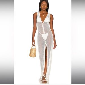 NWOT L*Space Adrift midi dress in white cream